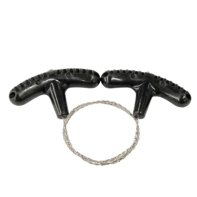 Finger Handle Wire Saw Stainless Steel Outdoor Survival Tool for Camping Hiking Bushcraft Lightweight Manual Chain Saw