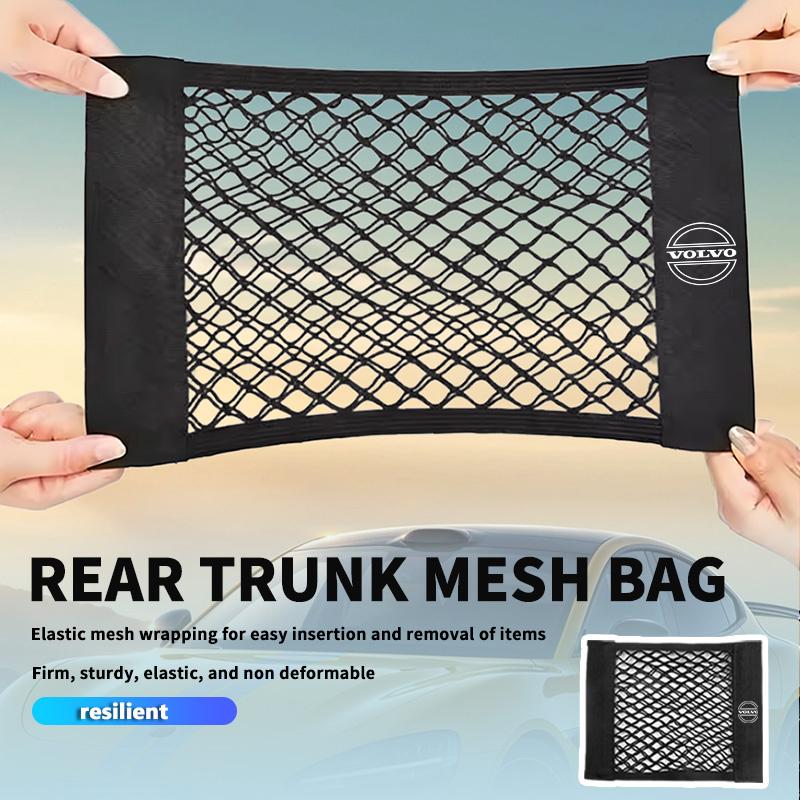Car Back Rear Trunk Elastic Mesh Fixed Straps Interior Organizer For Volvo V60 V50 V40 S80 S60 S90 C40 XC40 V70 XC70 XC60 XC90 ari423