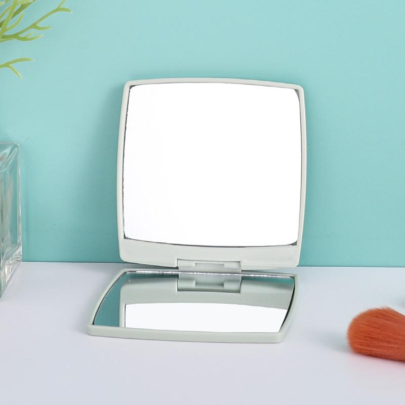 Folding Flip-top Dressing Table with Square Plastic Mirror - Customizable Logo, Portable Design 7x7 Square Flip-Top Mirror