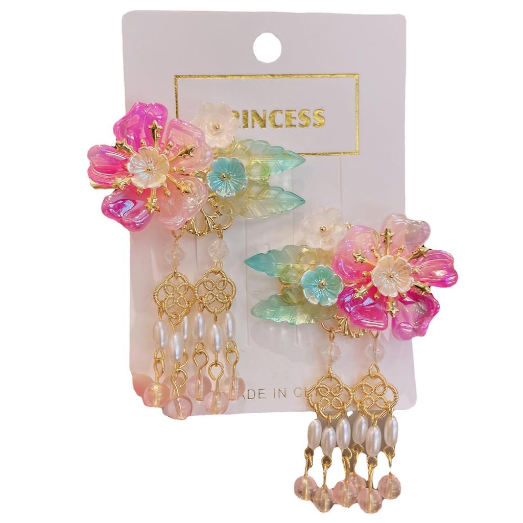 Ancient Style Children's Hanfu Hairpin with Tassel and Forehead Chain