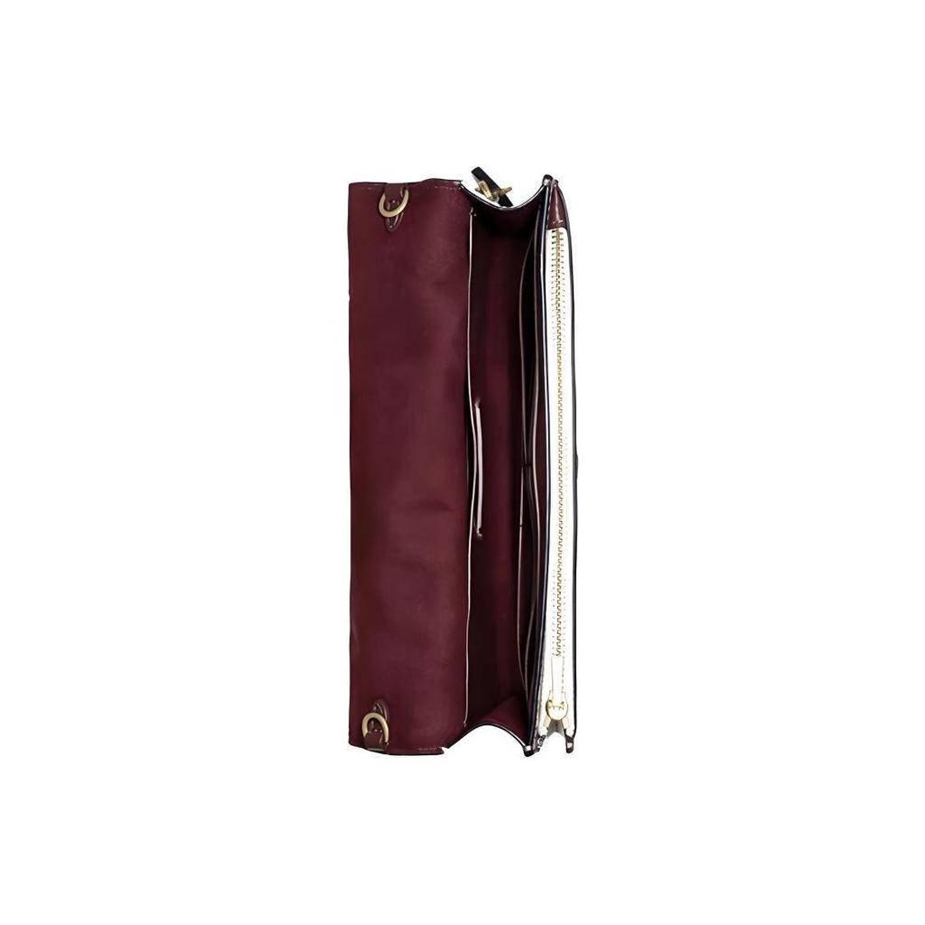 Coach Hutton Series Fashion Trend Color Block Leather Shoulder Crossbody Bag Women Bags Red Pink 889-B4CAH