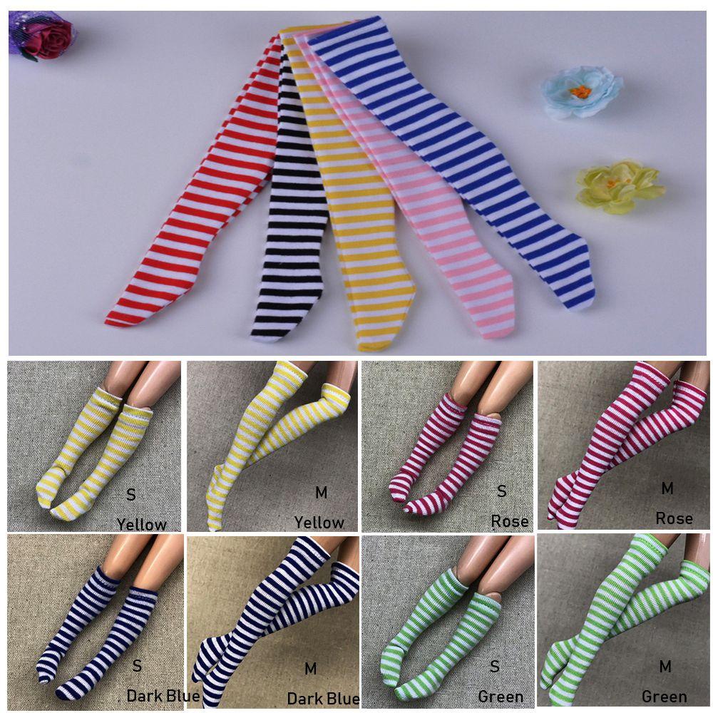 1 Pair Fashion Children  Girl DIY 's Clothes Accessories 1/6  Stockings Christmas Gift Stripe Socks