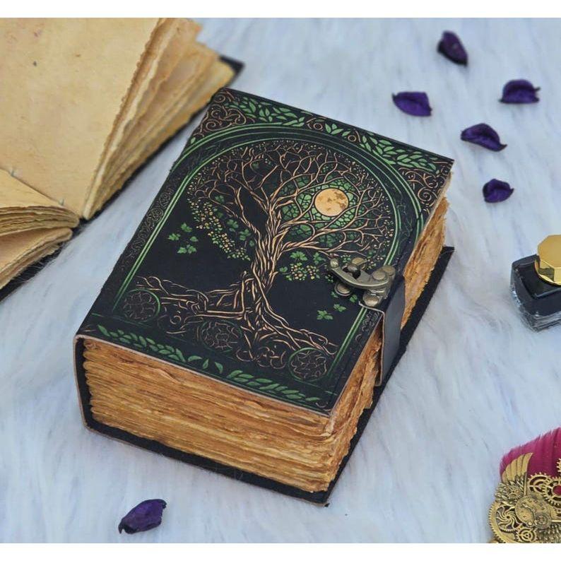 leather journal - Blank spell book - Tree of life journal - Book of shadows Leather - celestial gifts for him/her