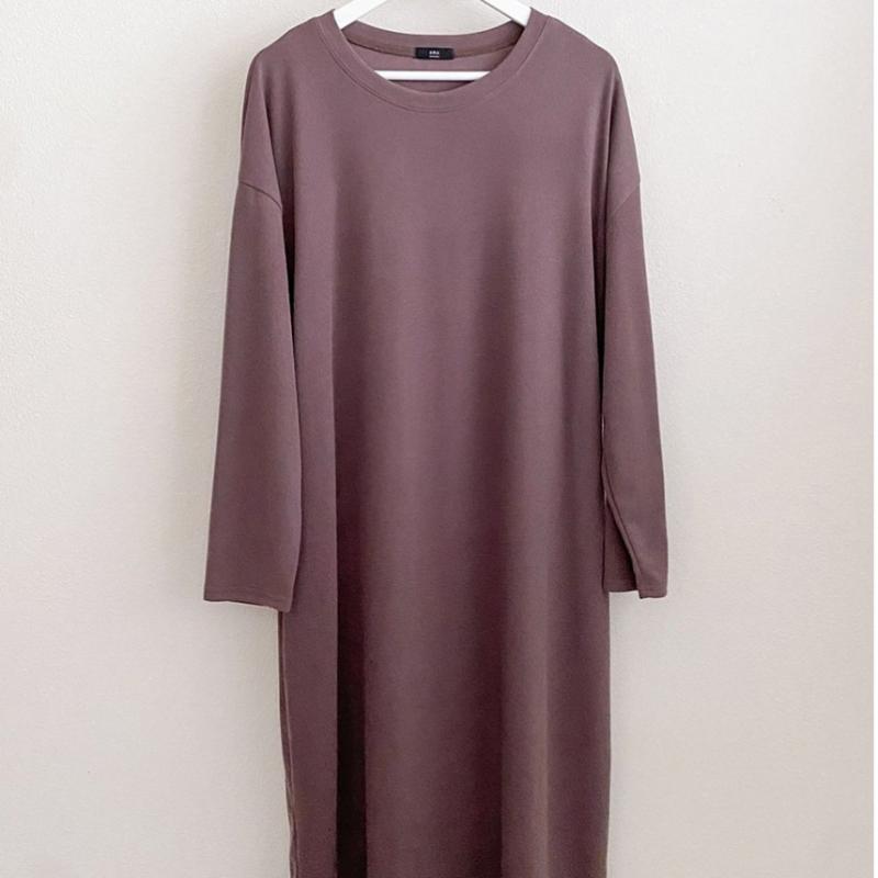 Shop   Women Round Oversize Easy Wear Long Dress Mocha Ara Wdr 3088