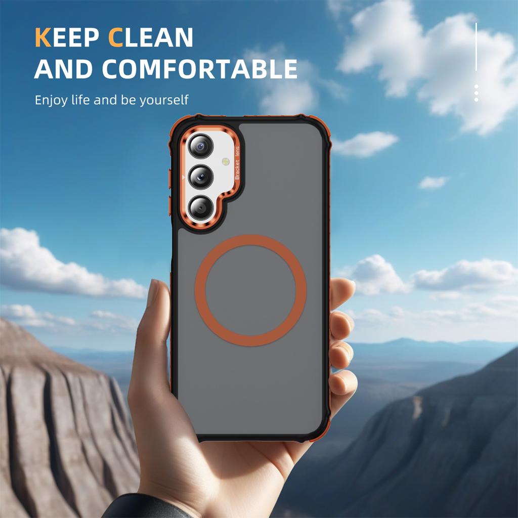 For Samsung Galaxy A16 5G Case with Lens Kickstand Matte Back Cover Magnetic Case