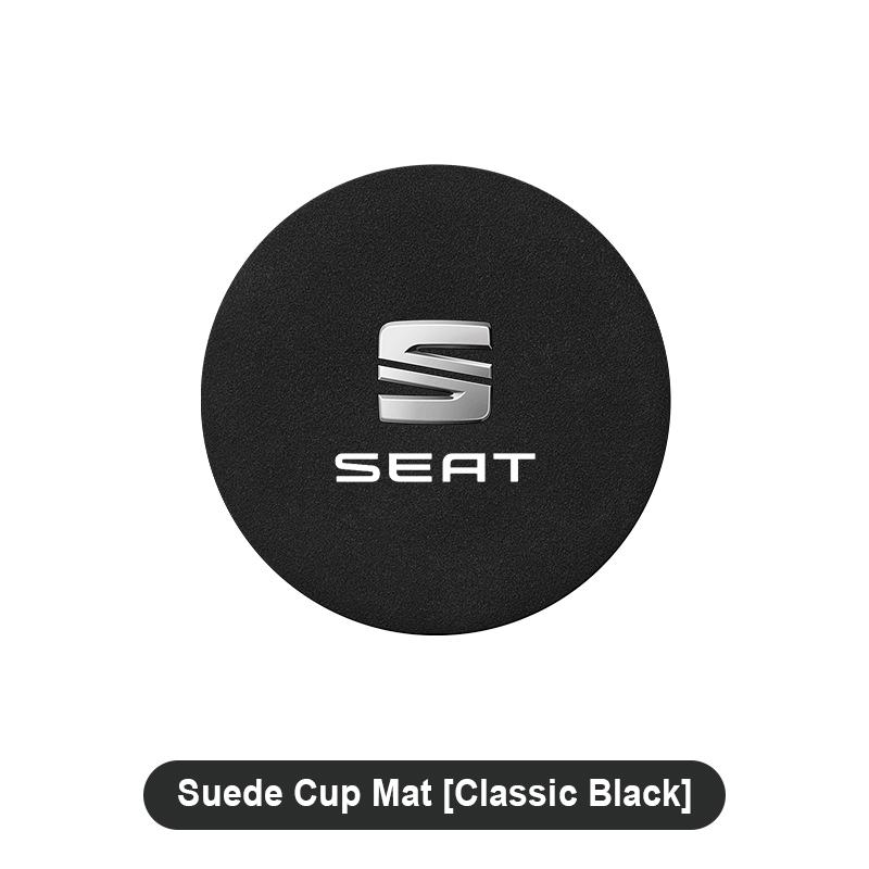 

1pcs Suede Car Coaster Mat Water Cup Slots Non-Slip Pad for SEAT Leon 5F Cordoba Alhambra MK3 Ibiza 5 6 MII Altea Toledo 3 чёрный