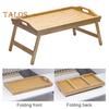 Bed Table Tray with Folding Leg Strong Load-bearing Smooth Edge Burr Free Multifunctional Bamboo Bed Tray Storage Holder