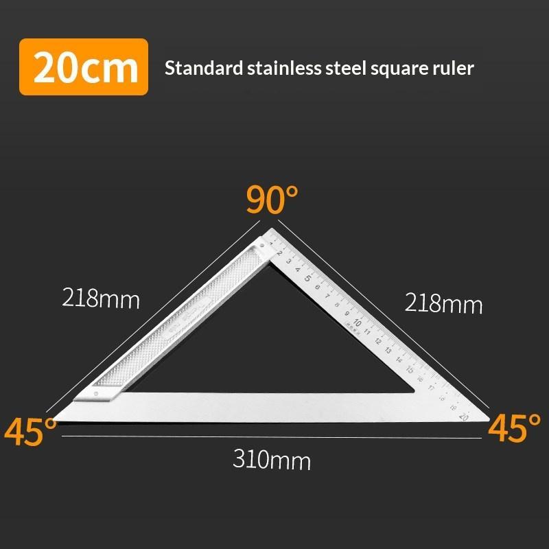 Woodworker Special Stainless Steel 90 Degree Right Angle Triangle Ruler 1Pcs 15/20/30/50CM for Wood Cutting Scribing Positioning