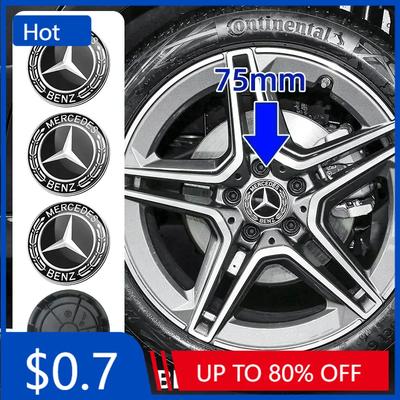 Autocollant de Voiture 4 pièces 75mm Cache-moyeu de Roue Jantes Cache-moyeu Badge Logo A1674015900 Accessoires Noir Blé Pour Mercedes Benz