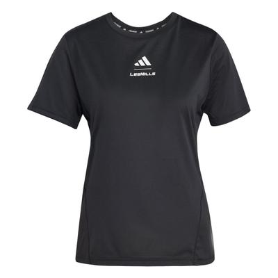 Les Mills Logo Comfortable Quick-Dry Round Neck Short Sleeve T-Shirt Women T-Shirts Black JJ1431