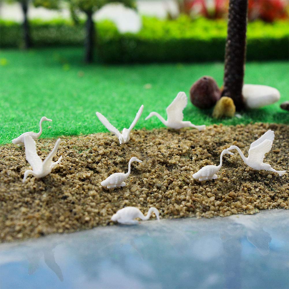 Diorama Scenery Collection Crane Bird Sculpture 24pcs Model Building Model Diorama Miniature Garden Decoration Railway Model Education DIY Red-crowned