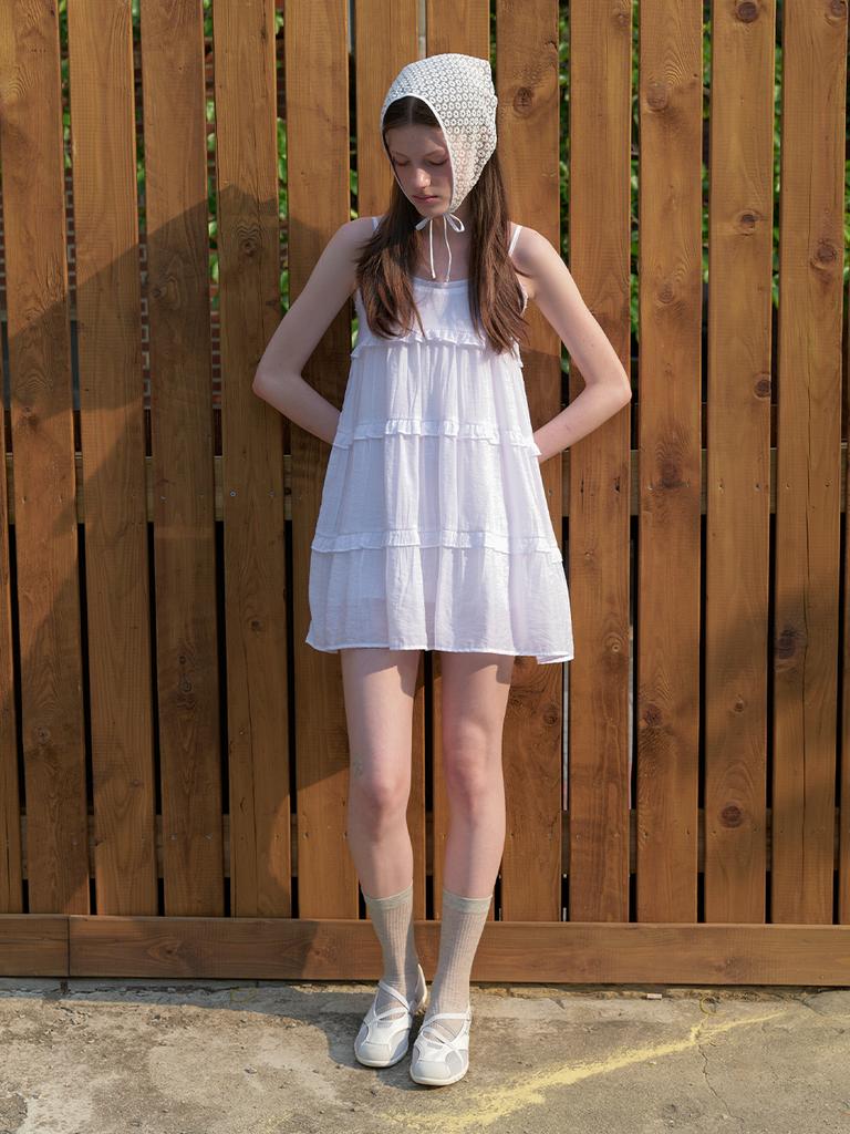 Kinder Baby Frill Mini Cancan Dress -White