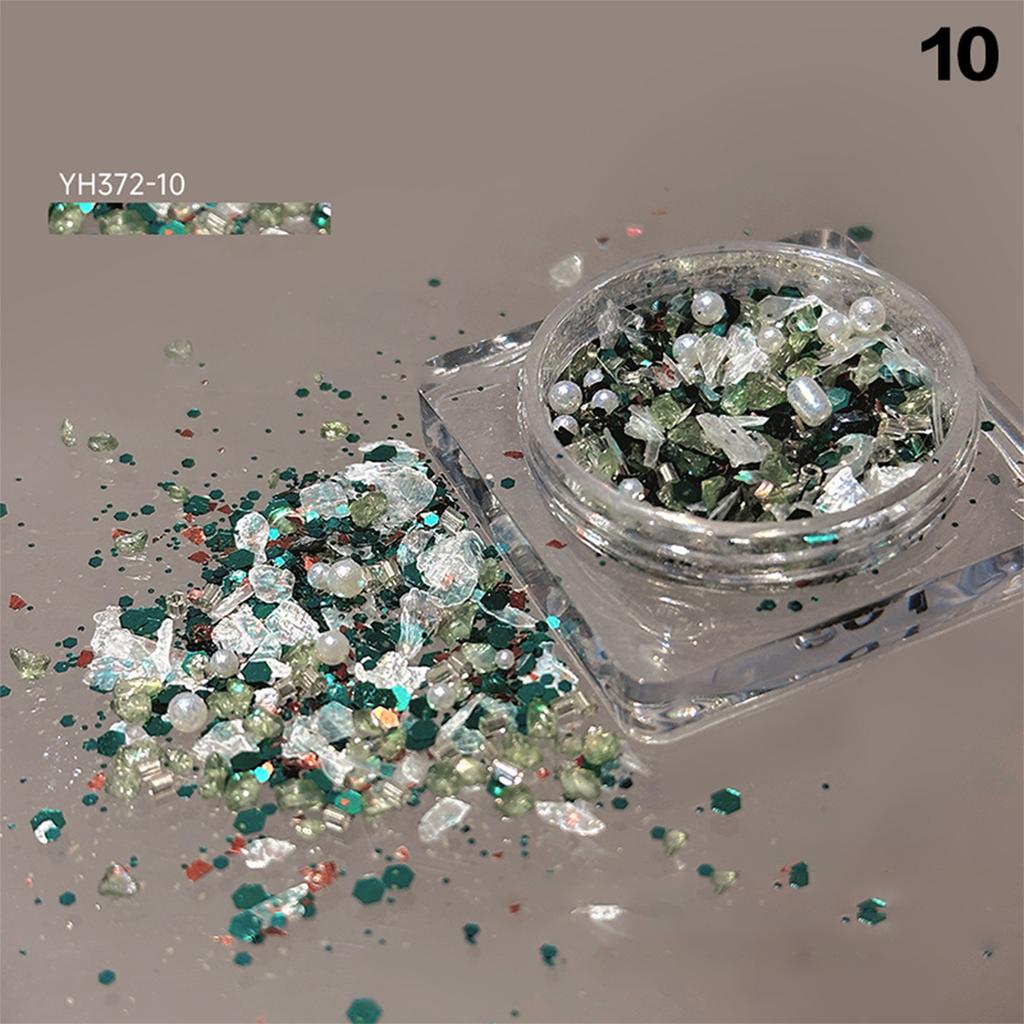 1Box Nail Glitter Powder Silver Glitter Iridescent Flakes Sequins Super Shining Paillette Pigment Dust For Nails Decoration