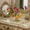 Unique Enamel Colored Rooster Decoration Metal Jewelry Box Earrings Organiser Case Perfect For Gift Giving