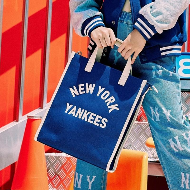 New MLB Nylon Tote Bag, Shopping Bag, Shoulder Bag, Crossbody Bag, Handbag Regular Unisex Blue 7ACRBV13N-50NYD