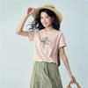 GIORDANO Women's Floral Print Short Sleeve T-Shirt