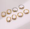 Stainless Steel Beades Hoop Earrings for Women Gold Silver Color Splicing Creative Hip Hop Punk Non-Fading Party Jewelry Gifts