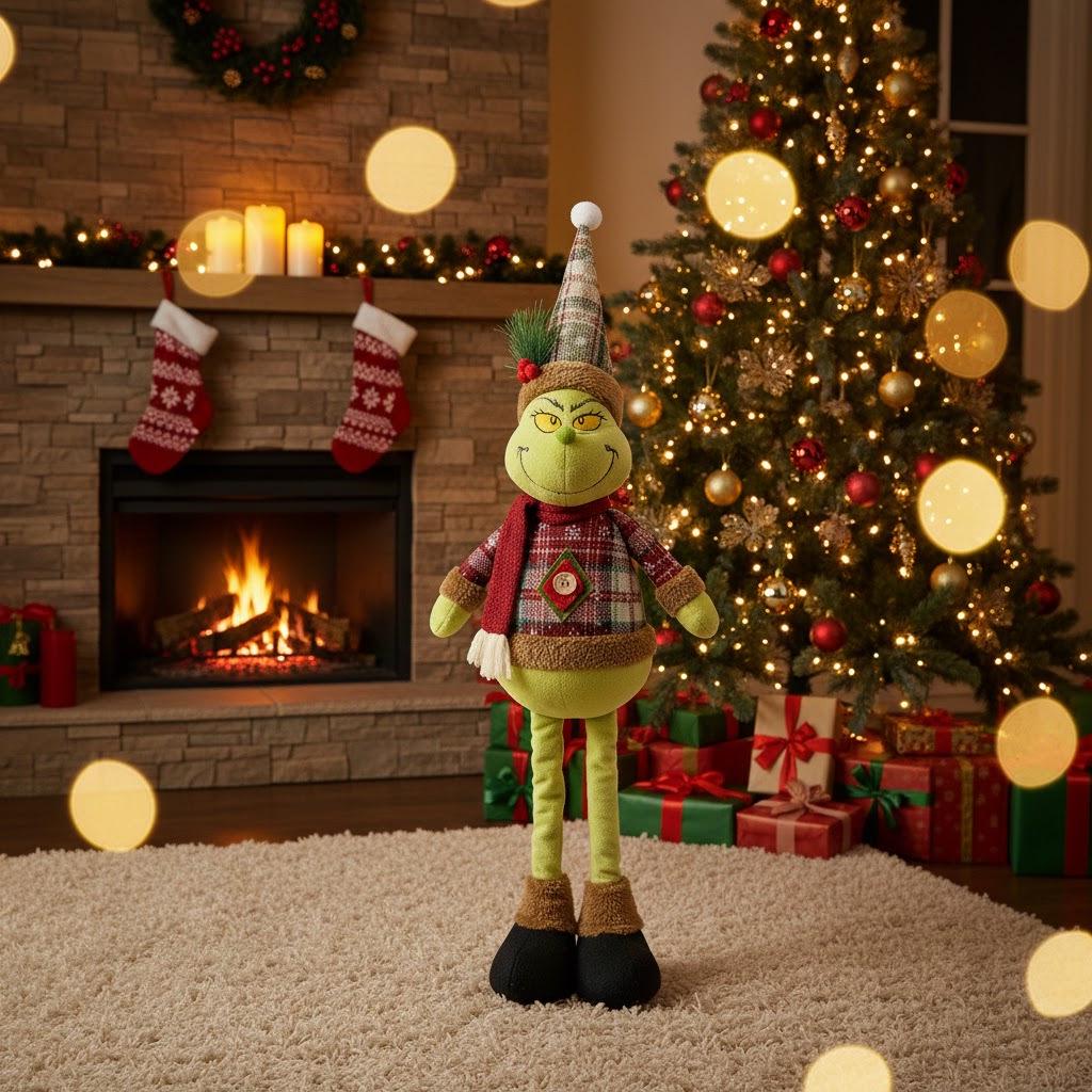 Christmas Telescopic Plush Toys: Santa Claus, Snowman & Reindeer Decorations