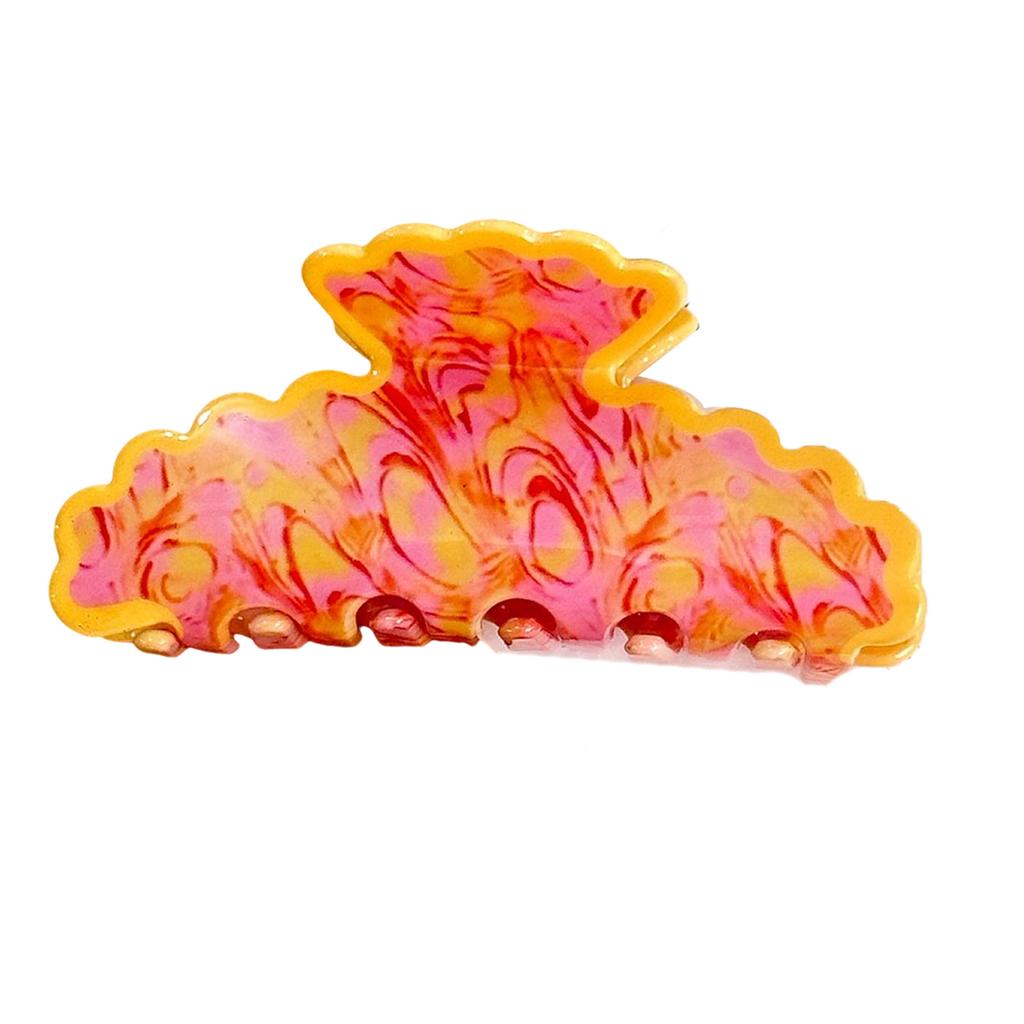 Large Hair Claw Clip Blue White Porcelain Tie Dye Pattern Lightweight Acrylic Hair Accessory 12 Color Options