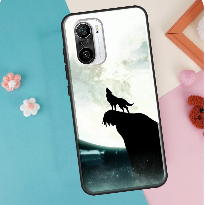Moon Roaring Wolf Case For POCO F3 F1 F2 M3 M4 X4 Pro GT X3 Pro Cover For Xiaomi Mi 11 Lite 12 X Mi 11T Pro