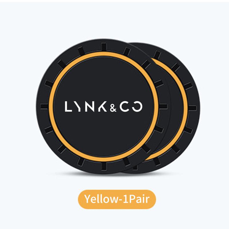 

2PCS Car Coaster Silicone Water Cup Slot Non-Slip Mat PVC Pads For LYNK&CO 01 02 03+ 05 06 09 PHEV 09 MHEV