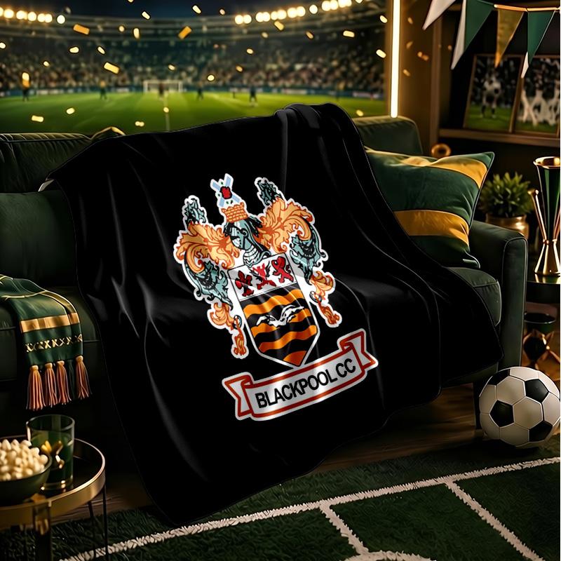 Blackpool Football Club Crest Throws Blanket Flannel Blankets Plush for Couch Bed Gifts for Men Women Travel picnic blanket Christmas fan gifts