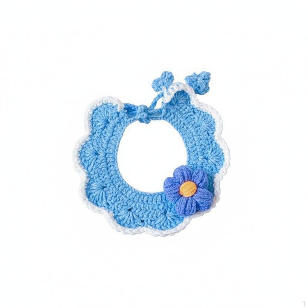 Flower Cat Soft Knit Knitted Cute & Stylish Dog Bib for Daily Wear, Photo Shoots,