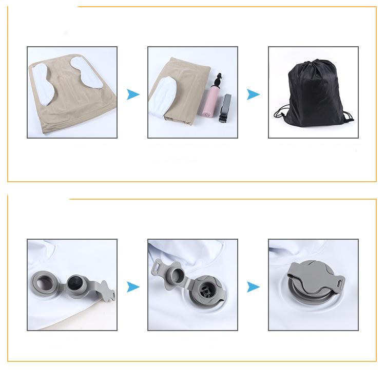 Aufblasbares Bett fürs Auto, Reisebett fürs Flugzeug, tragbares aufblasbares Bett für Hochgeschwindigkeitszüge, Beflockte Matratze aus PVC