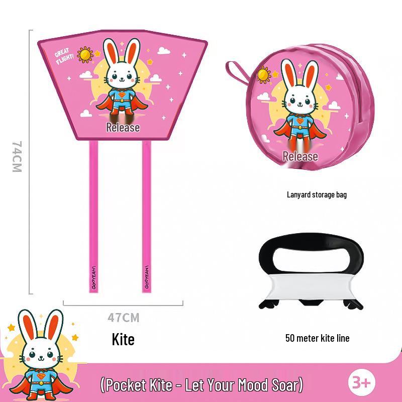 Kids Portable Frameless Cartoon Kite - Easy Fly for Light Breeze
