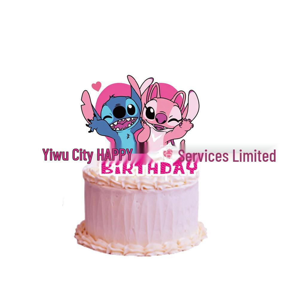 Best-Selling Pink Stitch Birthday Party Tableware Set: Paper Plates, Cups, and Tablecloth.