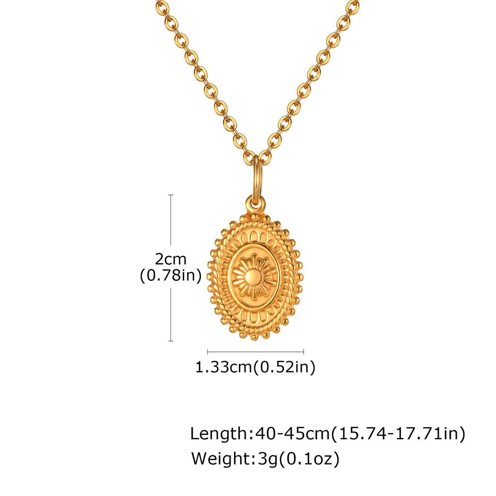 Jewelry, Wind Clavicle Chain Vintage Niche Plated 18K Gold Premium Sun Pendant Titanium Steel Necklace Women