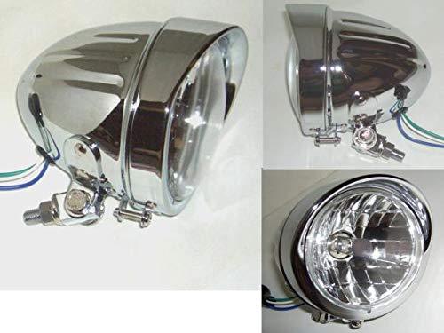 American Bullet-Shaped (Slotted) 4.5-inch Bates Light (H4 Bulb Specification) Custom Headlight (Clear Lens) Buffalo Headlight 4.5HOU