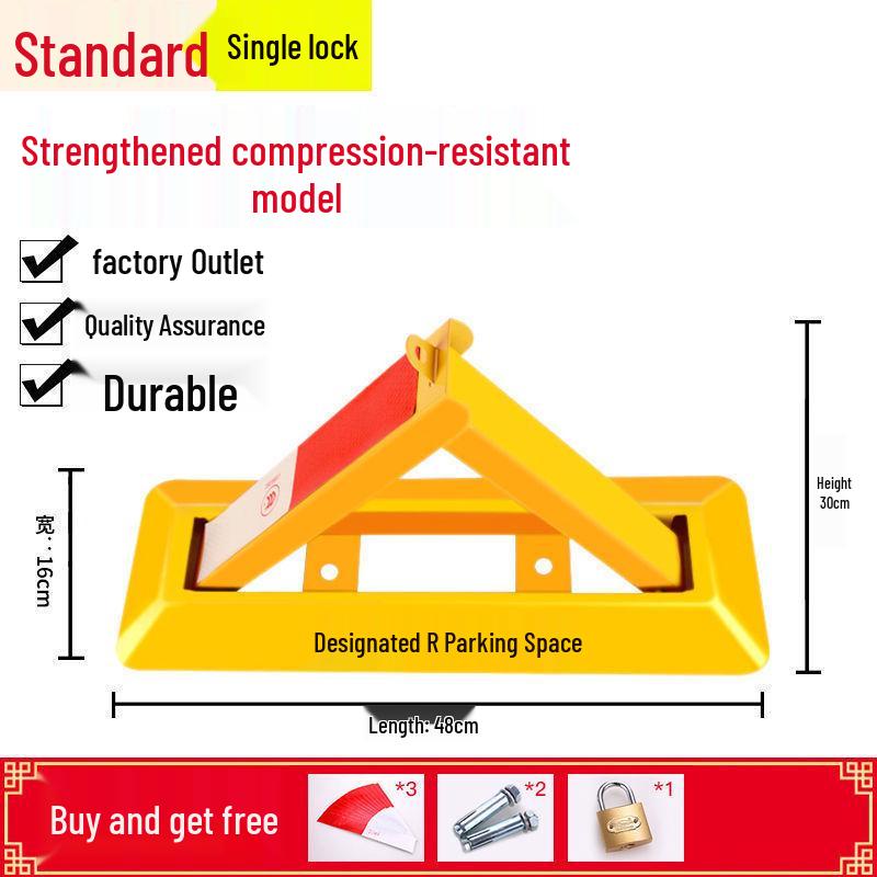 Heavy-Duty Triangle Parking Space Lock - Anti-Collision, Pressure-Resistant Floor Post for Garage