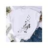 Maycaur Fashion Musical Note Printed Wounisex T Shirt Harajuku Short Sleeve Funny T-Shirt Cute Cartoon Top Tees Female Clothes