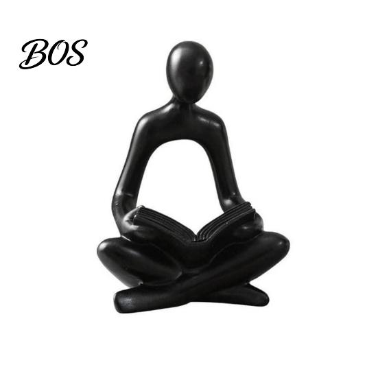 Gift For Art Lovers Modern Reading Figurine, Abstract Thinker Sculpture, Resin Small Book Decorative Ornament Statue for Living Room, Office