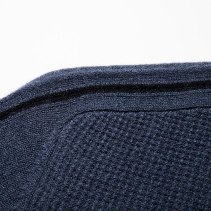 Wollpullover Herren Winter Warmer Herren-Kaschmirpullover Reißverschluss Halber Rollkragen-Strickpullover