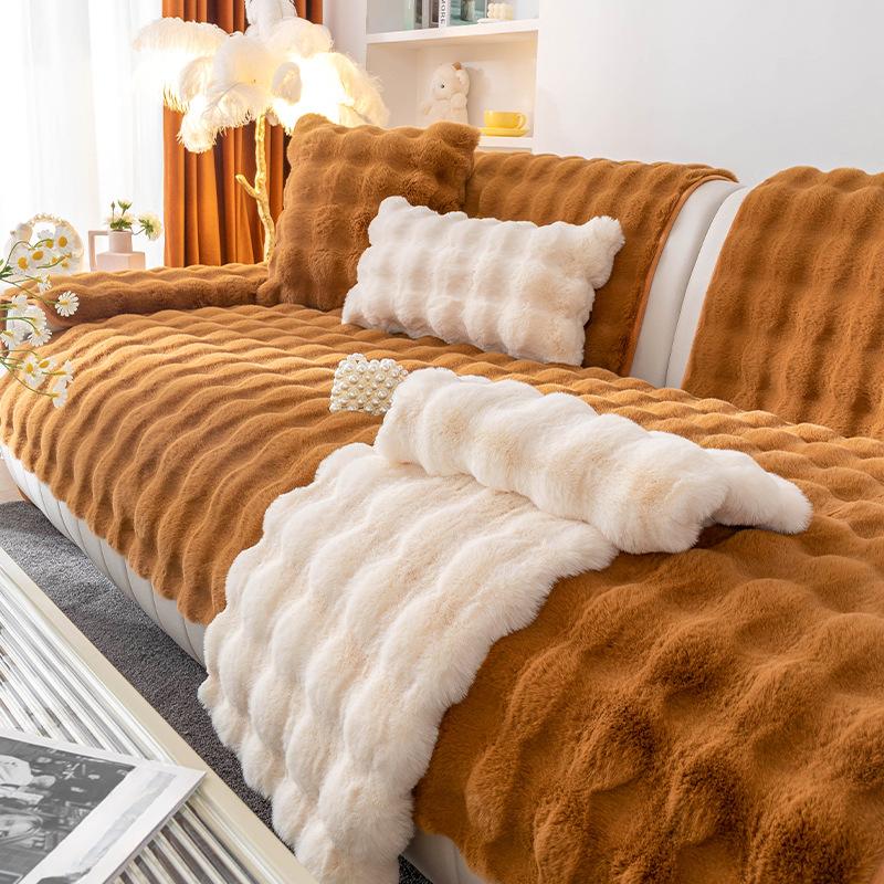 

Подушка для дивана из плюша с кроликом, утолщенная, нескользящая, высокого класса, кожаная подушка для дивана, простой чехол для полотенца 70*70cm