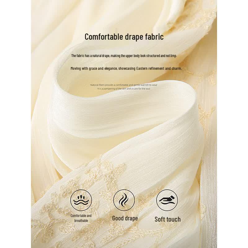 Sweet Embroidered A-Line Pleated Long Skirt