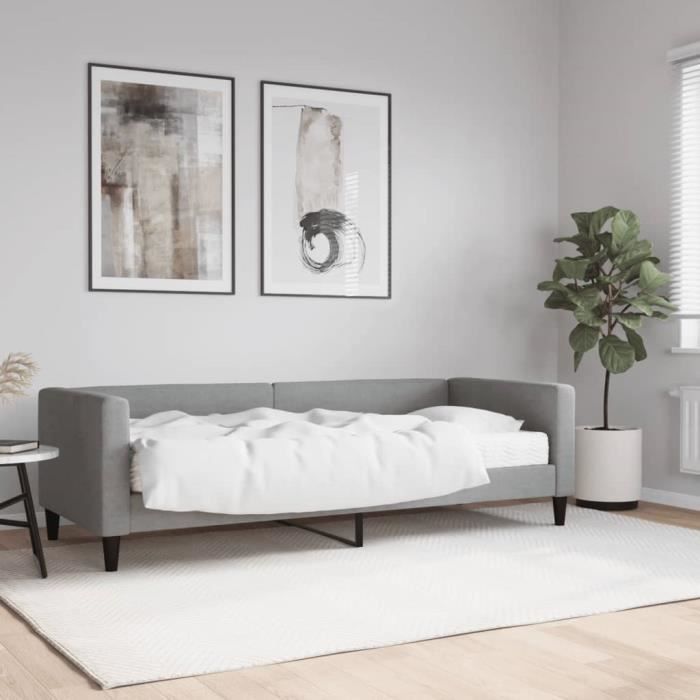VidaXL Lit de jour avec matelas gris clair 80x200 cm tissu 3196555