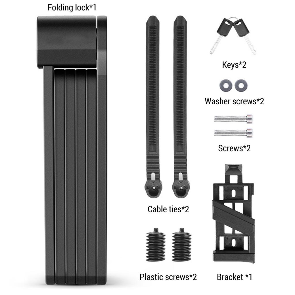 Folding Anti Theft Bicycle Lock Foadable Bike Security Lock with Mounting Bracket