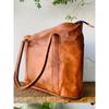 Women's Genuine Reliable Goat Leather Tote Shopping Handmade Bag