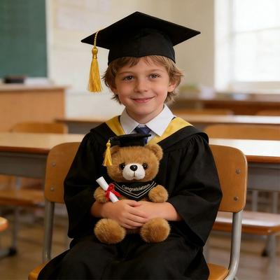 18cm Cute Stuffed Animal Doll Soft Graduation Bear Doll Creative Doctor Bear Plush Toy  Graduation