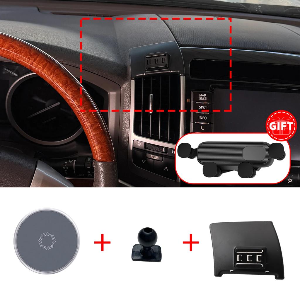 Support de téléphone personnalisé adapté pour Toyota Land Cruiser 2007 2008 2009 – 2015, Base d'écran de tableau de bord, sans perceuse pour