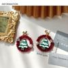 Bowknot Mistletoe Christmas Earrings Retro Heart Ear Studs Fashion Plush Xmas Pendant  Girls