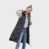 Hooded Sleeveless Women's Down Cotton Waistcoat - Warm Mid-Length Vest