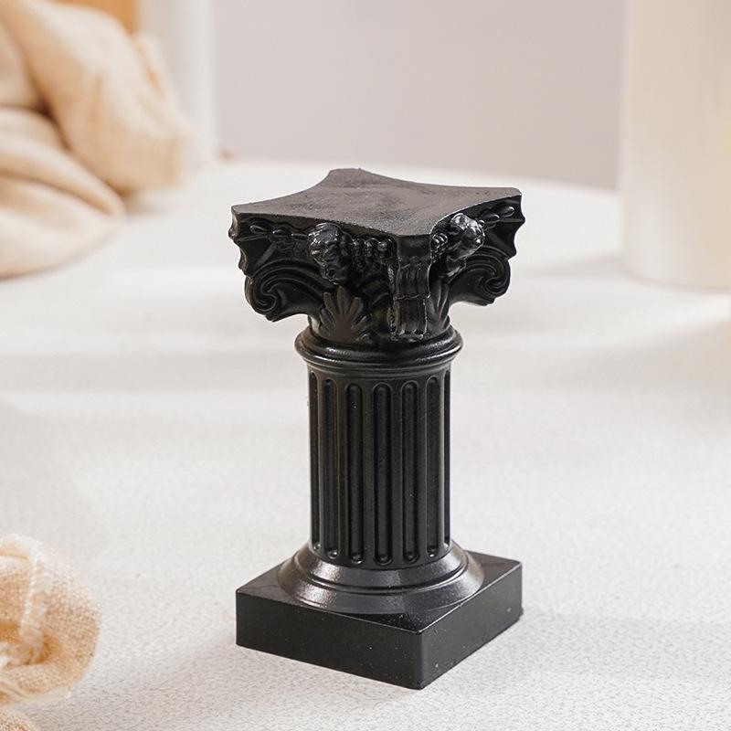 

Small Roman Column Candle Holder Nordic Style Decorative Prop 6 8 x 3 3 Inches Minimalist Design Resin Material Suitable for Home Tabletop Display One Size чёрный