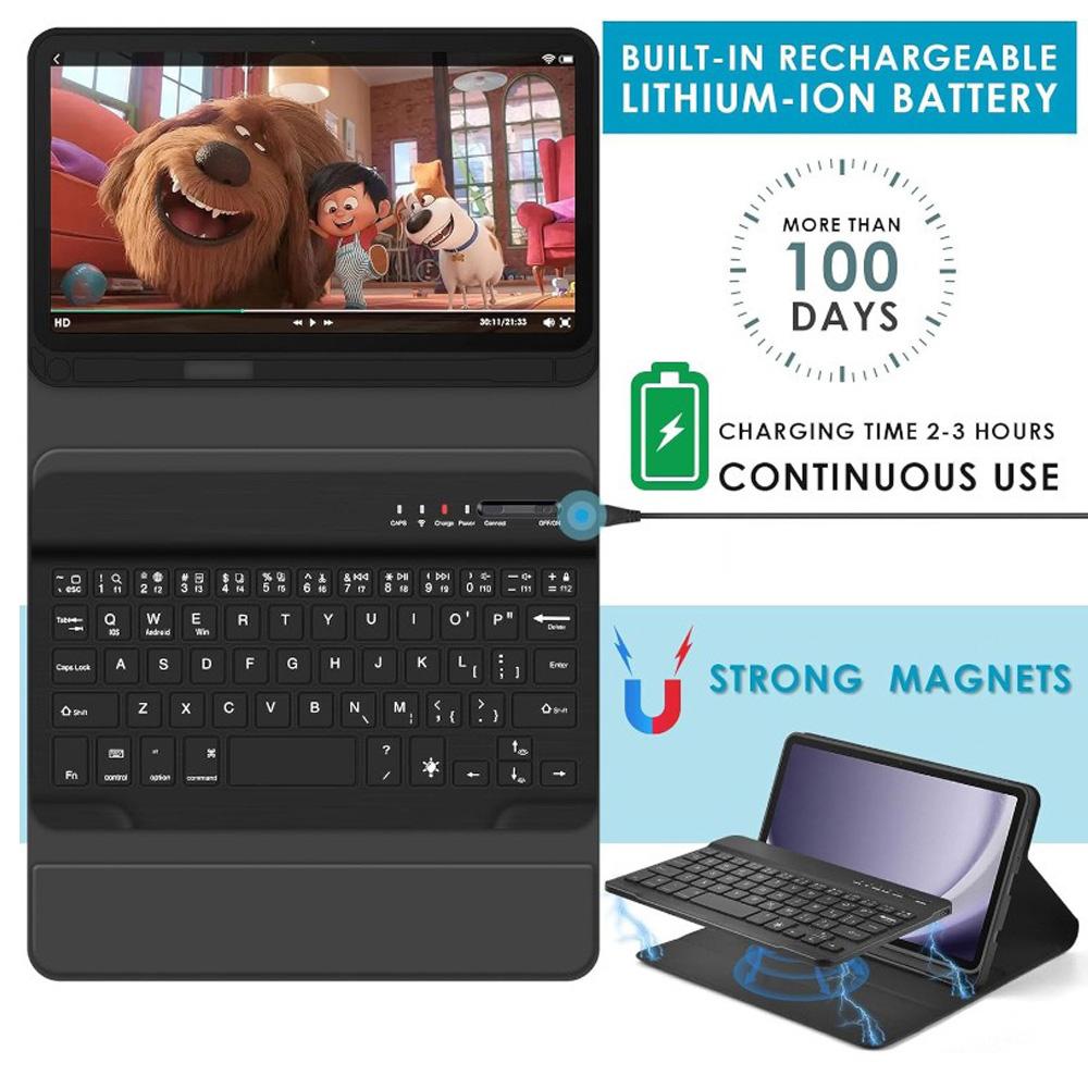 Case for Samsung Galaxy Tab A11 8.7 Inch, Bluetooth Keyboard Cover for Samsung A11 8.7 SM-X133/X135, for Samsung Smart Stand Cov