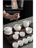 Mutton Fat Jade Kung Fu Tea Set with White Porcelain Teacups - 2025 Gift Box for Elders Souvenir