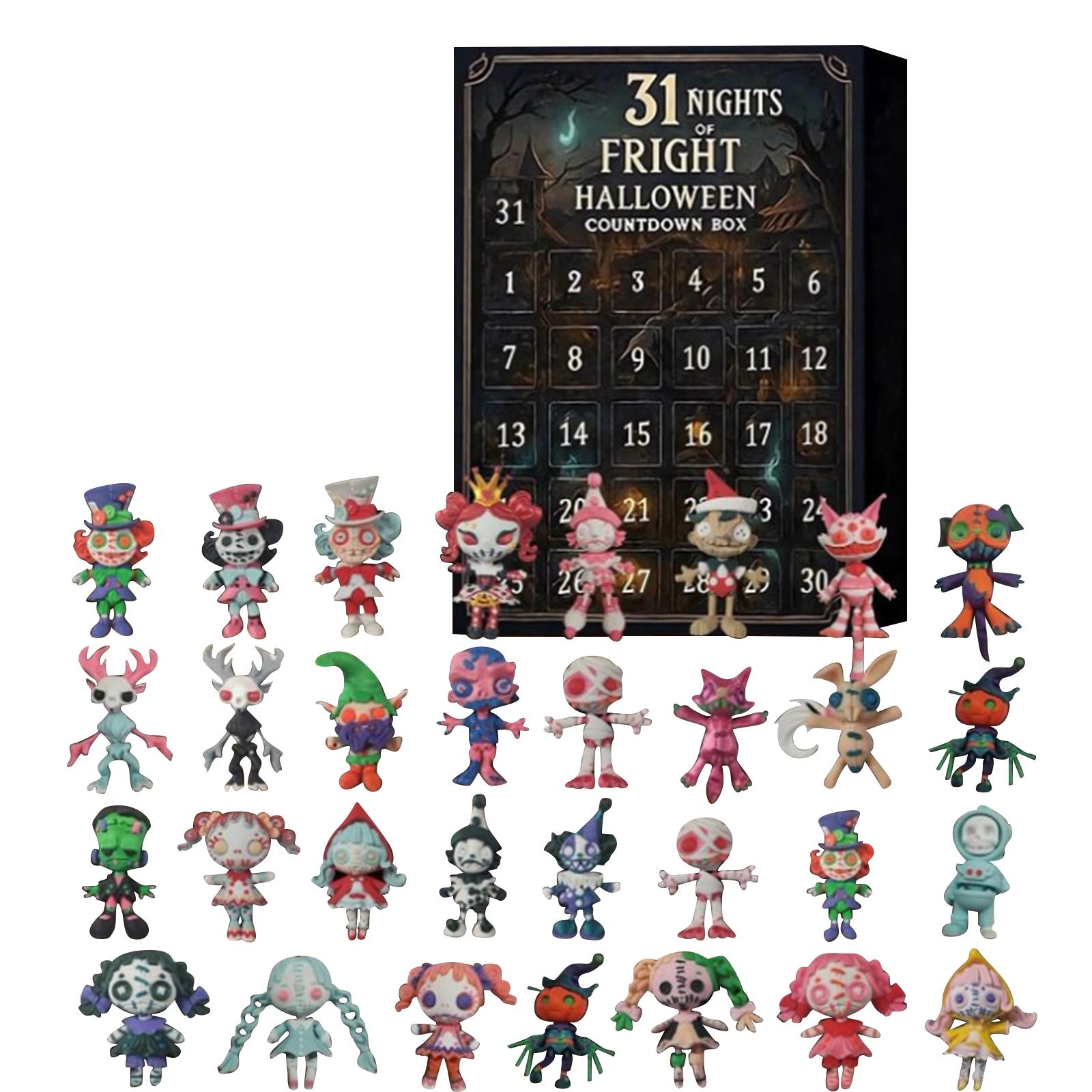 

31 2d Ночной Ужас Хэллоуин Обратный Отсчет Коробка С Новой Необычной Куклой Ужасов Адвент-Календарь Украшение Подарок 2025, Предрождественский Ужас Хэллоуин One Size