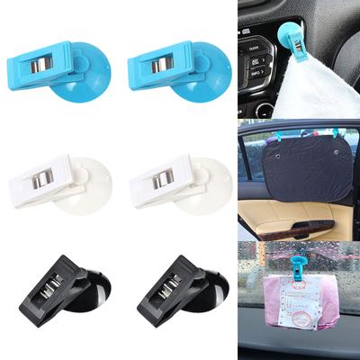 2 pièces pince à ventouse réutilisable fenêtre voiture carte pince à usages multiples carte pince pour voiture pare-soleil tissu cartes factures bureau cuisine affaires